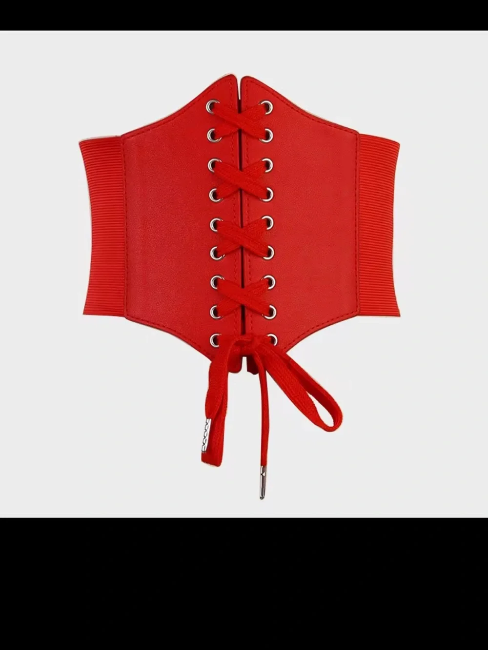 Red Lace-Up Waist Cinch Belt - Women Accessories